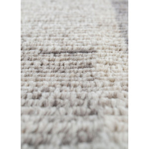 Alfombra Grande Tejida a Mano con Patrón Geométrico Gris y Negro, Modelo Manifest, para Sala de Estar, Reb-1382 - Product Image 3