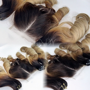 Bundles de cheveux humains Cheveux vietnamiens bruts rebondissants Grand stock de cheveux vierges de qualité supérieure Ensemble d'expédition rapide Bundle et Closure - Product Image 3
