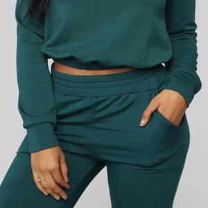 Ensemble de survêtement en tissu de coton respirant pour femme tenue décontractée douce et extensible - Product Image 3