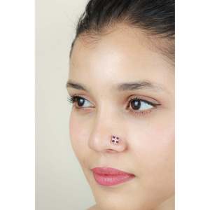Piercing de Plata 925 Vintage con Pétalo de Rubí Nazakat para Ombligo, Joyería Corporal de Plata 14K con Aleación de Diamantes, Regalo para Niños - Product Image 4