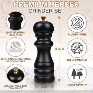 Custom Creative Stainless Steel Eco-Friendly Salt & Pepper Spice <b>Grinder</b> Shaker with Customized Color Powder Coated Golden Lid - Product Image 2