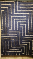 Adiva Moderner Jacquard-Gewebter Rechteckiger Teppich-Set Maschinengefertigt Jute-Polyester Fleckbeständig Hochflorig Abstraktes Muster Dünn 10+