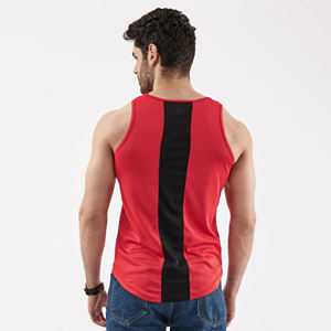 Camiseta sin mangas de gimnasio de secado rápido transpirable de talla grande para hombre, chaleco deportivo informal, camiseta sin mangas de algodón y poliéster de punto con logotipo personalizado para - Product Image 3