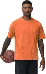 Camiseta de algodón de lavado ácido Premium elegante Retro todos los días Top camiseta de efecto descolorido de moda - Product Image 3