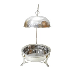 Top Trending Buffet Acabado brillante niquelado con soporte para quemador Calentador Plato de frotamiento Gran capacidad Buffet Plato de frotamiento - Product Image 6