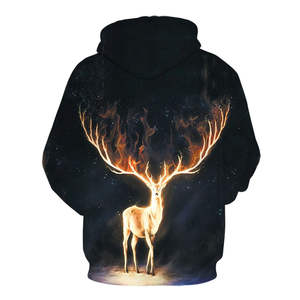 Men's Fashion Long Sleeve Pullover Sweatshirt Streetwear <b>Hoodie</b> with Embroidery <b>Black</b> Grey Winter Wear - Product Image 4