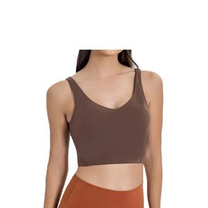 Wholesale 2024 Latest Design Women's Sport Bra Sets 100% Cotton Stretchable <b>Crop</b> <b>Tops</b> Cropped T Shirts in Plus Sizes Front Logo - Product Image 1