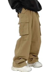 Pantalones cargo de nailon para hombre al por mayor, ropa de calle holgada, estilo hip hop, cintura elástica, proveedor de fábrica, pantalones cargo negros - Product Image 2