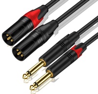 2 RCA mâle à 2 XLR 3 broches mâle câble Audio stéréo 2rca à 2XLR double 24K plaqué or câble Audio HiFi 4N fil OFC