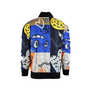Blouson d'aviateur à sublimation en denim uni vintage pour homme avec fermeture à glissière Imperméable et coupe-vent Design personnalisable - Product Image 5