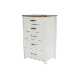 Modern 5-Drawer Dresser, Tall Bedroom Storage Chest, Minimalist Wooden Organizer Unit - Product Image 4
