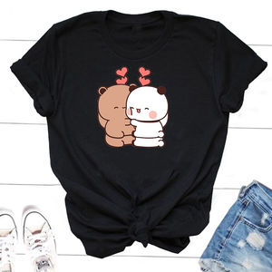 Moda de lujo de algodón de fibra de bambú polar transpirable diseñador de dibujos animados personalizados de talla grande camisetas de mujer impresión Digital al por mayor - Product Image 5