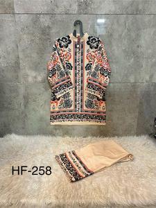 Pure soie coton femmes Salwar Kameez robe matériel Jorjet impression numérique et broderie Sikorski diamant travail costume - Product Image 3