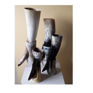 <b>Drinking</b> Horns With Horn <b>Stand</b> Made of Buffalo Horns Manufacturer and Exporter From India Handicraft - Product Image 5