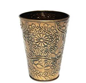 Antique Brass Flower Pot for Garden Decor Modern Design Floral Embossed <b>Copper</b> Planter for Wholesale Decorative Use - Product Image 2