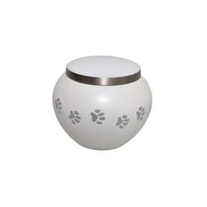 Urna de cremación Odyssey blanca más reciente, urnas de Metal para mascotas artesanales para Cremains, suministros funerarios de animales, urnas de cremación de tamaño pequeño 2025 - Product Image 1