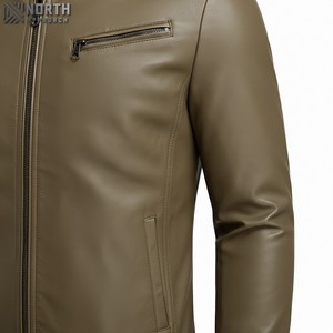 แจ็กเก็ตบอมเบอร์หนังแท้แบบกำหนดเองลายพรางด้านหน้าปรับสีได้/ขนาด-สไตล์นักขี่มอเตอร์ไซค์ฤดูหนาว - Product Image 6