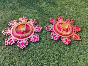 เสื่อ rangoli ของอินเดียชุดที่วางของแสง T-Light จากร้าน Lotus 5ชิ้นตกแต่งบ้านคริสต์มาส - Product Image 6