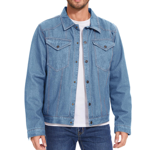 Veste en jean décontractée tendance pour homme, respirante, pour l'extérieur, col rabattu, veste de performance optimale pour homme - Product Image 6