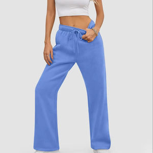 Pantalon de survêtement en éponge française surdimensionné pour femme, pantalon de survêtement ample à jambe droite, vêtements de sport, pantalon extensible pour femme - Product Image 1