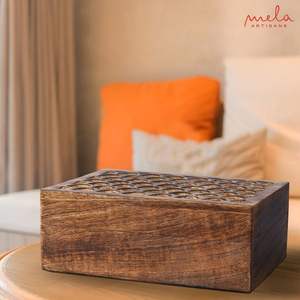Best Selling Wooden Storage <b>Box</b> Handcrafted Design Natural Wood <b>Box</b> Mango and Acacia Wood <b>Keepsake</b> <b>Box</b> with Multiple Use - Product Image 4