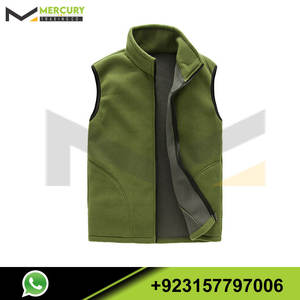 Gilet en molleton pour hommes, veste sans manches à fermeture éclair, gilet chaud, doux, décontracté, à la mode, gilets d'extérieur élégants - Product Image 3