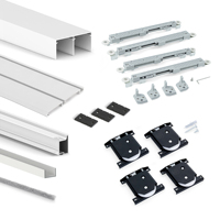 Emuca-Kit de herrajes de cierre suave para armario de 2 puertas correderas, placa 74 con manilla afilada, modelo 6018412 España