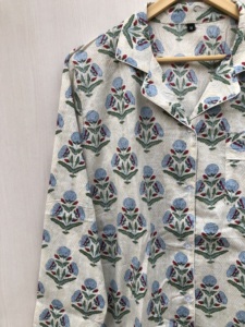 Block floral Indian set print <b>pajama</b> set night wear suit party wear suit <b>Christmas</b> gift for her - Product Image 2