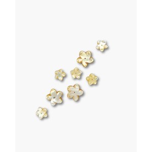 Perles en coquillage détachées jaunes en forme de fleur MOP - Product Image 3
