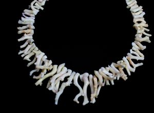 Perles en forme de bâton lisse de corail japonais naturel Perles de pierres précieuses de corail blanc naturel - Product Image 2