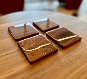 Dessous de verre en résine de bois en ligne dans les produits artisanaux Dessous de verre en bois personnalisés Tapis de boisson Carré de mariage Tasse à café et à thé Dessous de verre à bière - Product Image 4