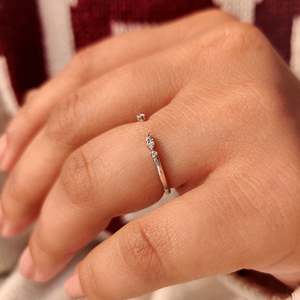 <b>Open</b> Gap Style Marquise and Round Diamond Band Elegant Diamond <b>Rings</b> - Product Image 3