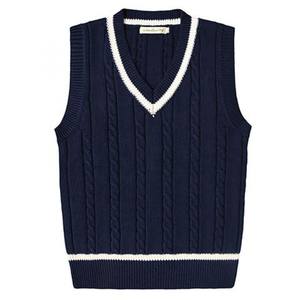 Chaleco de Punto de Alta Calidad, Estilo Británico Preppy, Cuello en V, para Graduación, Uniforme Escolar para Adultos - Product Image 1