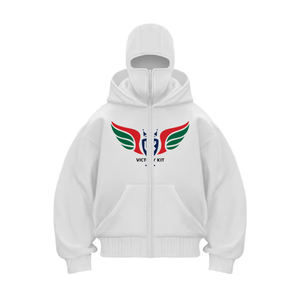 High Quality Custom <b>Red</b> Zip Up <b>Hoodie</b> for <b>Men</b> Full Zipper Streetwear Hooded Sweatshirt with Kangaroo Pockets - Product Image 4