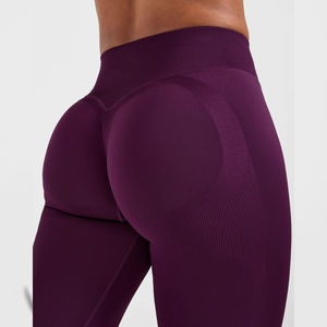 Ensemble de fitness sans couture, haut de sport à bretelles, soutien-gorge de sport sans dos rembourré, col halter, leggings taille haute, ensemble de pantalons - Product Image 5