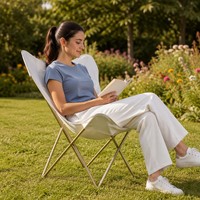 Chaise pliante robuste et durable, cadre en acier inoxydable, tissu Oxford, pour l'extérieur, le parc et les voyages
