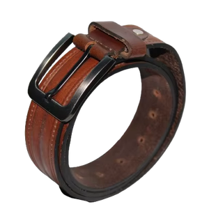 Ceinture de profil en cuir cousu avec boucle en alliage avec personnalisation du fournisseur en gros - Product Image 1