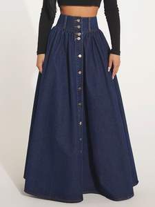 Jupes longues en jean une garde-robe Looks essentiels avec des jupes Maxi en denim classiques Boho rencontre l'inspiration des jupes longues décontractées - Product Image 6