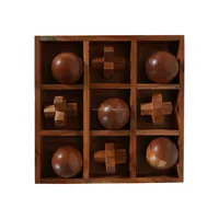 Ensemble de voyage jeux de société en bois personnalisés jouet de Table jeu d'échecs Vintage éducatif XO jeu jouets jeu en bois en gros Tic Tac Toe XO