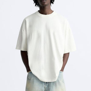 Camisetas personalizadas para hombre, camisetas en blanco de 100% algodón con cuello redondo, camisetas pesadas, ropa de calle de alta calidad de gran tamaño, camisetas para hombres con logotipo - Product Image 1