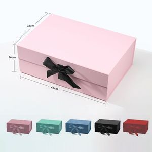 Cajas de papel Kraft plegables barnizadas de lujo, regalos cosméticos, diseño de cinta elegante, almacenamiento, cajas Kraft móviles, almacenamiento en movimiento - Product Image 3