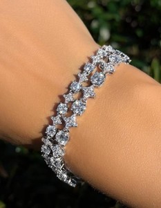 Pulsera de tenis de lujo con incrustaciones de moissanita VVS de plata de ley 925 para mujer, pulsera premium unisex - Product Image 1