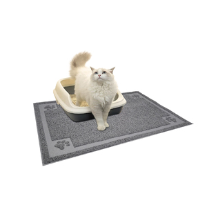 Große rutschfeste Matte anti-rutsch Haustier einfache Reinigung Katzen-Sand-Klockenmatten Wasserdichte PvC Katzen-Klo - Product Image 1