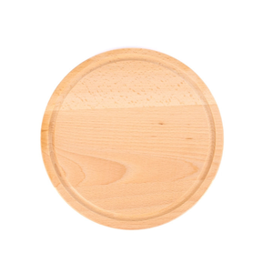 Tabla de cortar redonda de madera de haya de 25 cm con ranura para jugo, acabado con aceite vegetal, tabla para servir, venta al por mayor, logotipo personalizado - Product Image 3