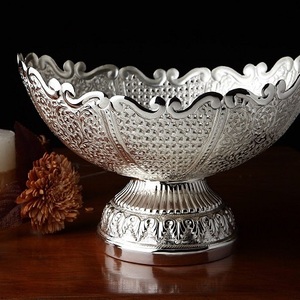 Cuenco de servicio con mango para cocina, cuencos para servir fruta, fruta, restaurante, de aluminio, plateado - Product Image 2