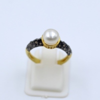 Bague de fiançailles unisexe en argent sterling 925 de haute qualité avec perle naturelle, pierre précieuse lisse, cabochon taillé à facettes et sertissage clos