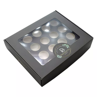 Boîtes de boulangerie avec logo personnalisé avec fenêtre Boîte d'emballage de boulangerie noir mat avec insert pour cupcakes