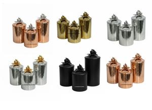 Customizable Hammered Stainless Steel <b>Canister</b> with Buckle Lid Silver Gold Top Eco-Friendly Handcrafted for Kitchen Food Storage - Product Image 6