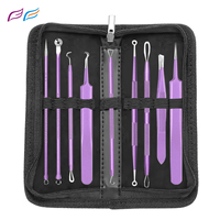 Kit de 10 outils extracteurs de points noirs et d'acné en acier inoxydable pour le traitement de l'acné du visage