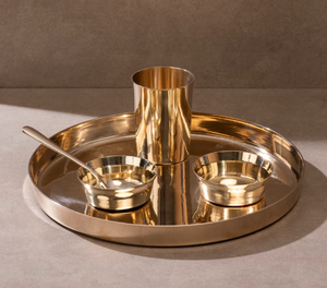 <b>Smart</b> Bronze Brass Thali Set For Dining And Serving - Product Image 3